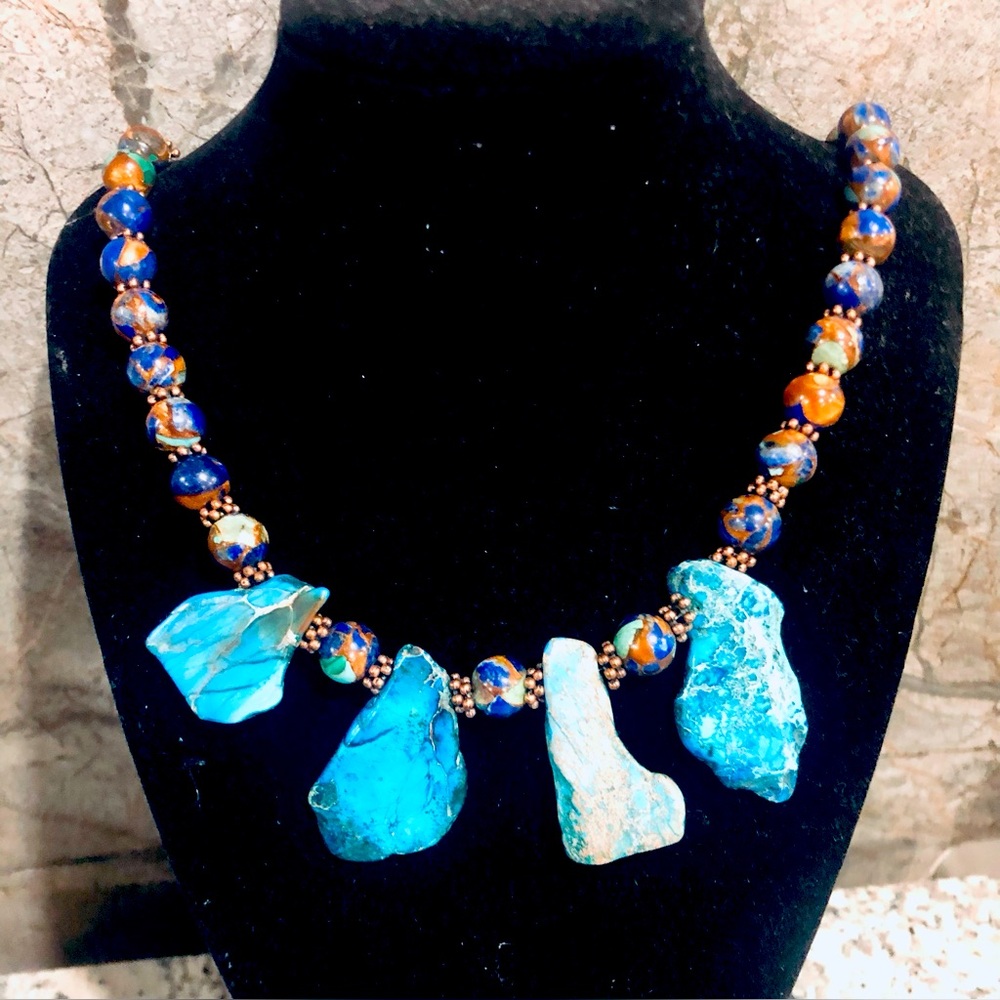 Turquoise and Blue Stone Necklace